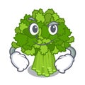 Smirking brocoli rabe in the cartoon shape