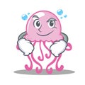 Smirking cute jellyfish character cartoon