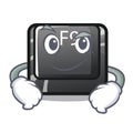 Smirking F9 button installed on cartoon keyboard Royalty Free Stock Photo