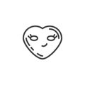 Smirking face emoji line icon