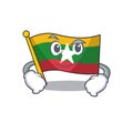 Smirking flag myanmar was hoisted cartoon pole