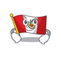 Smirking flag peru character shaped on cartoon