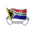 Smirking flag south africa with cartoon shape