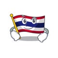 Smirking flag thailand isolated with the character