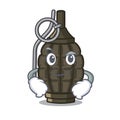 Smirking grenade in the a mascot shape