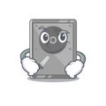Smirking hard drive internal mascot isolated cartoon