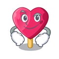 Smirking heart character ice cream on candy