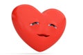 Smirking heart emoticon with heart emoji.3D illustration.
