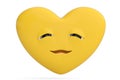 Smirking heart emoticon with heart emoji.3D illustration.