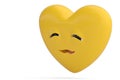 Smirking heart emoticon with heart emoji.3D illustration.