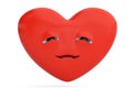 Smirking heart emoticon with heart emoji.3D illustration.