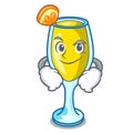 Smirking mimosa character cartoon style