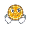 Smirking orange character cartoon style