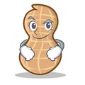 Smirking peanut character cartoon style