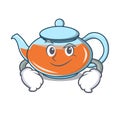 Smirking transparent teapot character cartoon