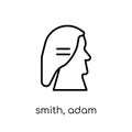 Smith, Adam icon. Trendy modern flat linear vector Smith, Adam i Royalty Free Stock Photo