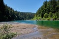 Smith River flows peacefully through Jedediah Smith Redwoods State Park Royalty Free Stock Photo