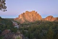 Smith Rock and Crooked River at sunrise Royalty Free Stock Photo