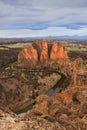 Smith Rock and Crooked River at sunrise Royalty Free Stock Photo