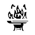 smithing blacksmith metal glyph icon vector illustration