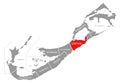 Smiths red highlighted in map of Bermuda