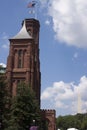 Smithsonian Castle and Washington Monument Royalty Free Stock Photo