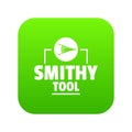 Smithy tool icon green vector