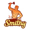 Smithy vector logo. blacksmith, farrier icon