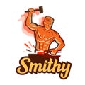 Smithy vector logo. blacksmith or hammer icon Royalty Free Stock Photo