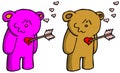 Smitten bear with arrow in heart