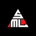 SML triangle letter logo design with triangle shape. SML triangle logo design monogram. SML triangle vector logo template with red Royalty Free Stock Photo