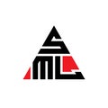SML triangle letter logo design with triangle shape. SML triangle logo design monogram. SML triangle vector logo template with red Royalty Free Stock Photo