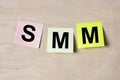 SMM acronym. Social media marketing concept