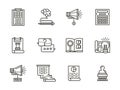 SMM flat line icons collection Royalty Free Stock Photo