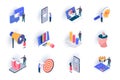 SMM marketing isometric icons set.