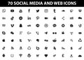 Flat Vector simple social media icons for web and graphic design.