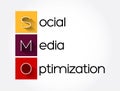 SMO - Social Media Optimization acronym, internet concept background Royalty Free Stock Photo