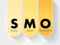 SMO - Social Media Optimization acronym, internet concept background