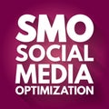 SMO - Social Media Optimization acronym, internet concept background Royalty Free Stock Photo