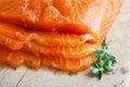 Smocked salmon homemade Royalty Free Stock Photo