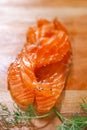Smocked salmon slices and dill