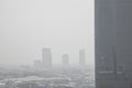 BANGKOK, THAILAND - FEBRUARY 7, 2018: Bangkok skyline with air pollution Royalty Free Stock Photo