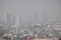 BANGKOK, THAILAND - FEBRUARY 8, 2018: Bangkok skyline with air pollution Royalty Free Stock Photo