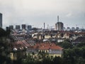 Winter Budapest skyline with dirty dark smog over the urban city Royalty Free Stock Photo