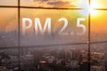 Smog city from PM 2.5 dust. Cityscape with bad air pollution Royalty Free Stock Photo