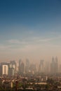 Smog dome over a polluted city