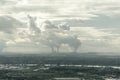 Smog in a european city, aerial view, Germany