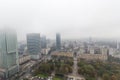 Smog or fog in Warsaw city