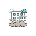 Smog or Smoke Fog in City vector Air Pollution modern icon Royalty Free Stock Photo