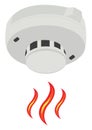 Smoke alarm, illustration, vector